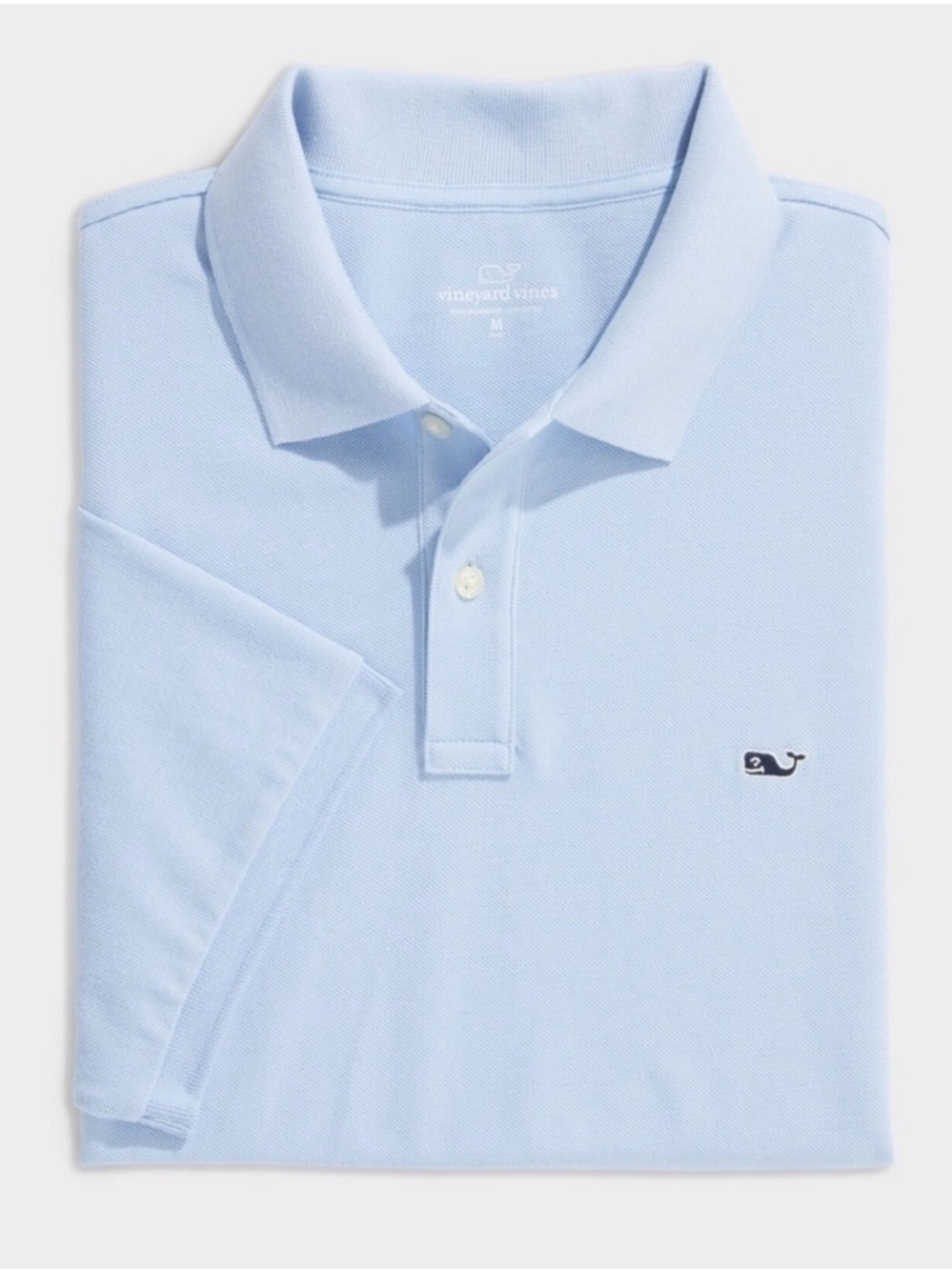 Vineyard Vines Light Blue Heritage Polo Shirt with Whale Logo